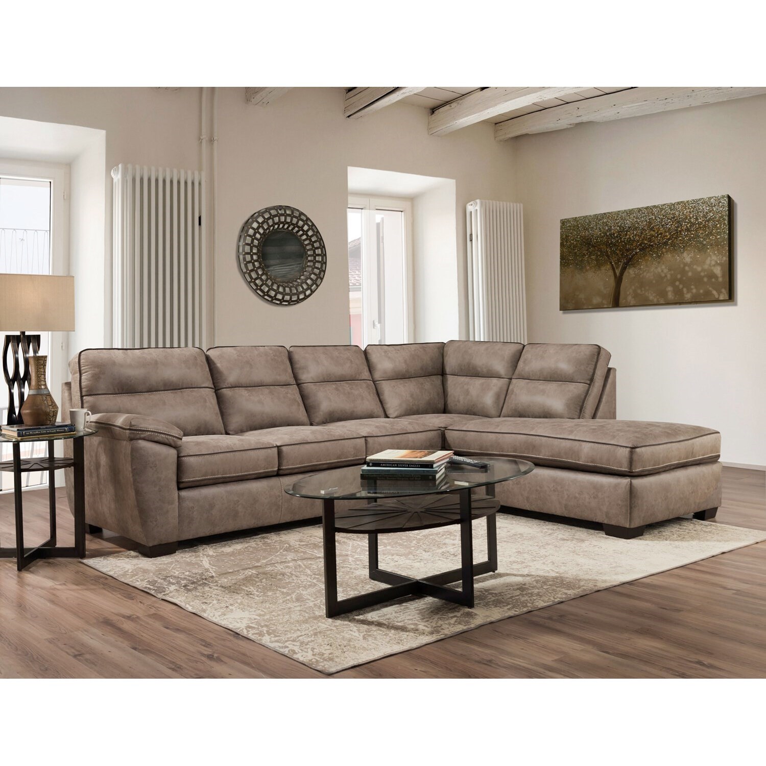 Peak Living 6000 6010+60207705 Transitional 2Piece Sectional with